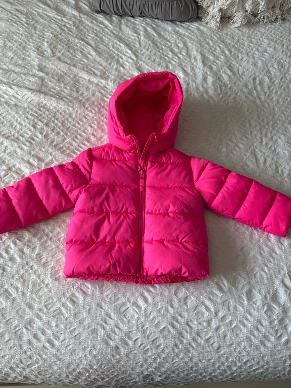 The Children's Place Bright Hot Pink Puffer Jacket with Hood